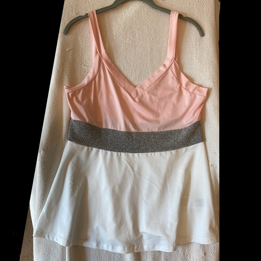 SHEIN Pink and White Tank Top